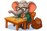 Memory Match — elephant character with cards